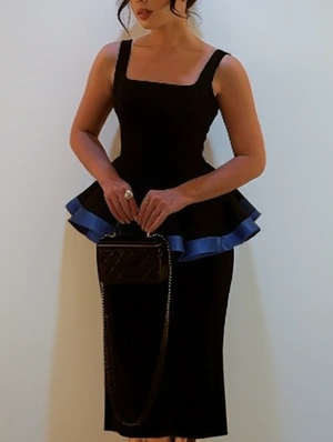 Square Neck Sleeveless Maxi Party Dress