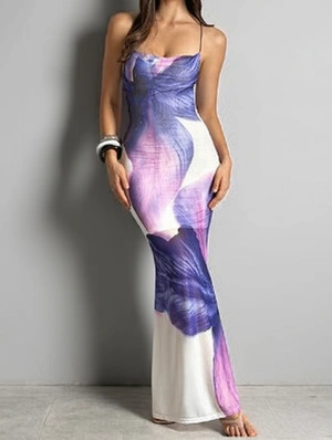 Gradient Tie Dye Spaghetti Straps Dress