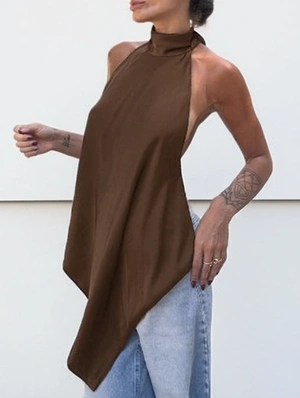 Halter Pure Color Backless Tanks 