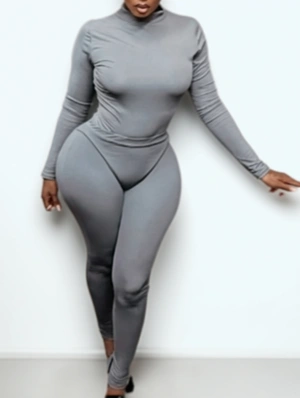 Plain Bodysuits Pants Headband 3 Piece Sets