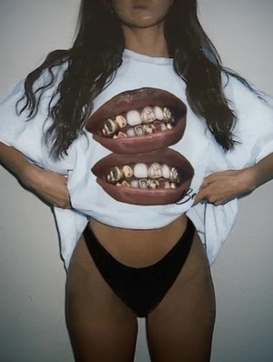 Grillz Teeth Printed Vintage Loose T-shirts
