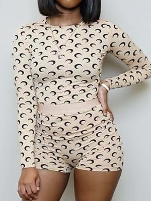 Crescent Printed Bodycon Short Sets