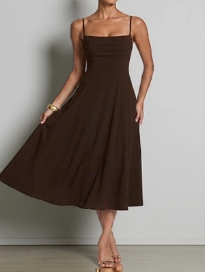 Pullover Full Skirt Dress High Rise Sleeveless Dress