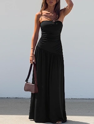 Strapless Maxi Elegant Long Sleeve Dress