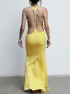 Plain Color Halter Backless Maxi Dress