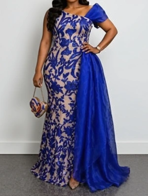 Floral Sequin Luxury Sleeveless Maxi Dress