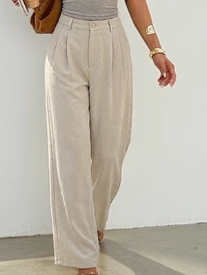 Patchwork Terylene High Rise Pants