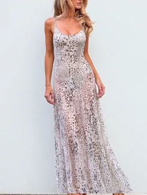 Spaghetti Straps Backless Gauze Dress