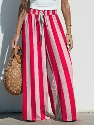 Colorblock Striped Wide Leg Pants