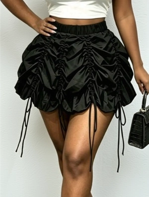 Drawstring Tie-wrap Bodycon Skirts