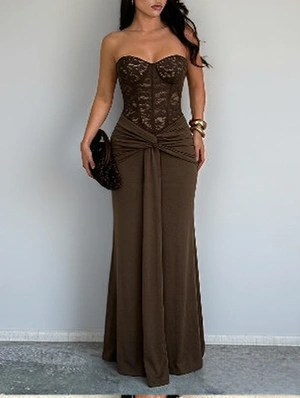 Lace Patchwork Pleated Sleeveless Dress