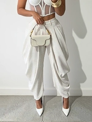 Solid Color Loose High Rise Pants