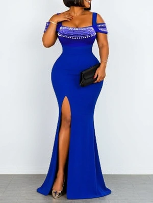 Off Shoulder Sleeveless Elegant Maxi Dress
