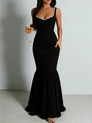 Rhinestones Ruffle Mid-rise Sleeveless Dress