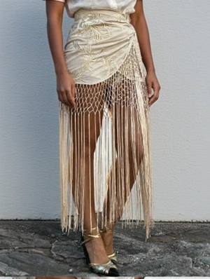Embroidery Fringe Bandage Skirts