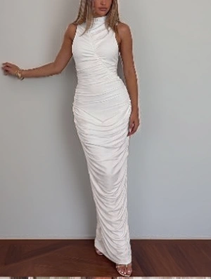 Solid Color Stacked Sleeveless Sheath Dress