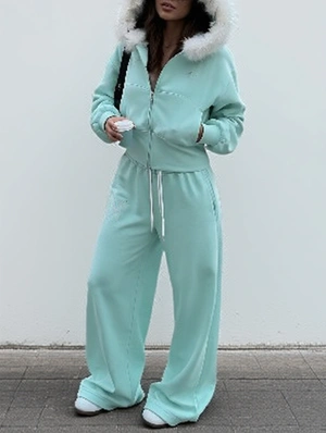 Street Hoodie Rhinestone Tracksuit Pants Set