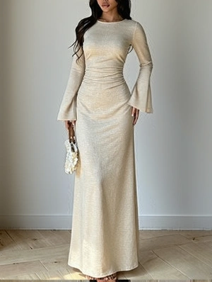 Pure A-Line Trumpet Long Sleeve Dress