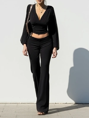 Long Sleeve Knitting High Rise Pant Sets