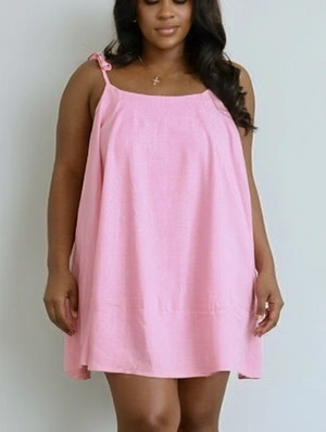 Tie-wrap Sleeveless Loose A-line Mini Dress