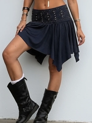 Irregular Rhinestones Rivet Skirts