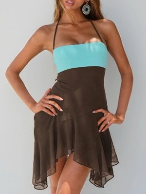 Asymmetrical Hem Halter Backless Skirt Sets