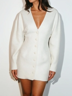 Long Sleeve V Neck Bodycon Mini Dress