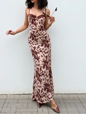 Lace Detail V Neck Spaghetti Straps Dress