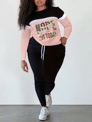 Letter Long Sleeve Tracksuit Pants Set