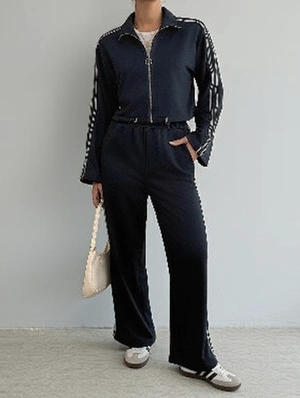 Casual Long Sleeve Coat And Track Pants Set