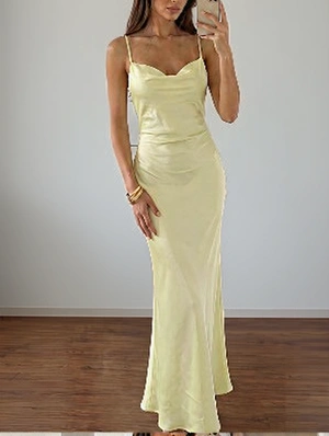 Satin Sleeveless Maxi Slipe Dress 
