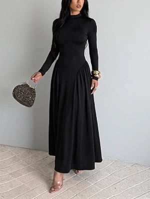 Round Neck High Rise Long Sleeve Dress