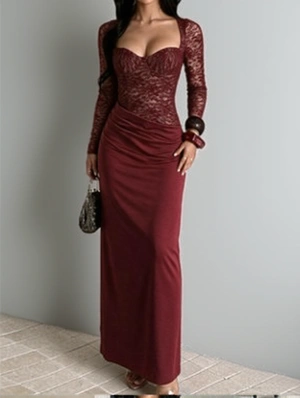 Pullover High Rise Sheath Dress Long Sleeve Dress