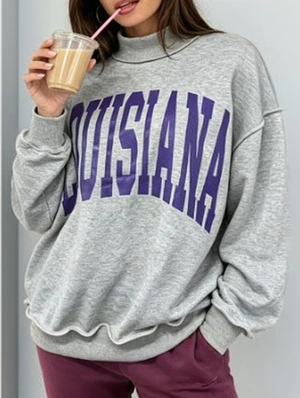 Letter Printed Raglan Loose Sweatshirts