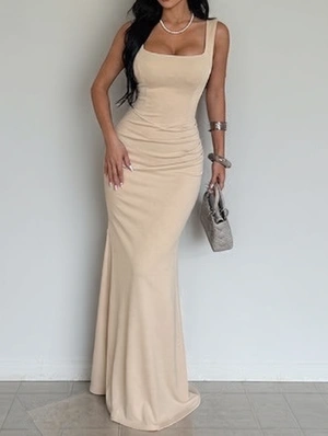 Sheath Square Neck Sleeveless Dress
