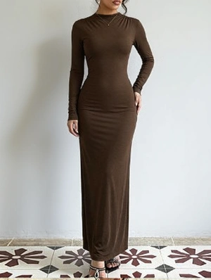 Pullover Solid Color Long Sleeve Dress