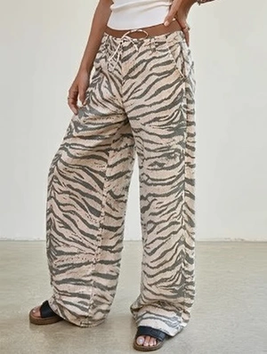 Y2K Zebra Striped High Waist Loose Pants