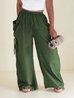 Ruched Loose Pocket Casual Harem Pants
