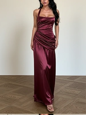 Patchwork Solid Color Business Sleeveless Dress
