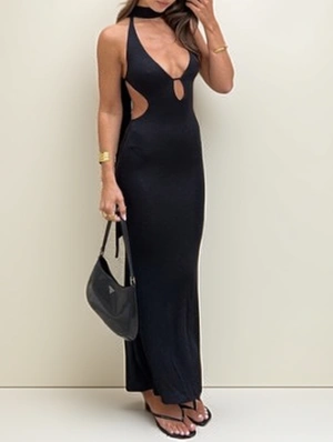 Halter Hollow-out Backless Sleeveless Dress