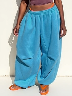 Plain Color Loose Wide Leg Casual Pants