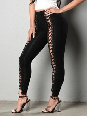 Eyelets Tie-wrap Skinny Leggings