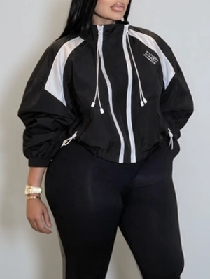 Irregular Stand Collar Double-Zipper Jackets