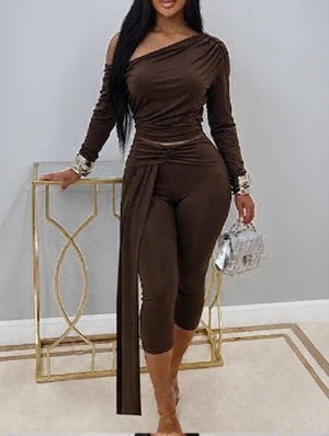 Backless Cropped Ribbons Capri Pants Sets