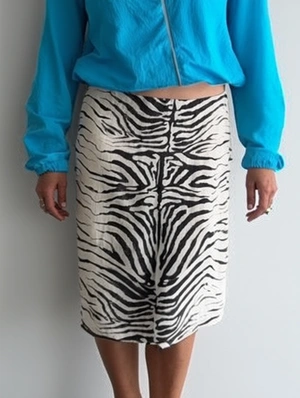 Zebra Print Low Rise Sheath Skirt