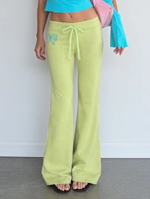 Patchwork Washed Straight Pants