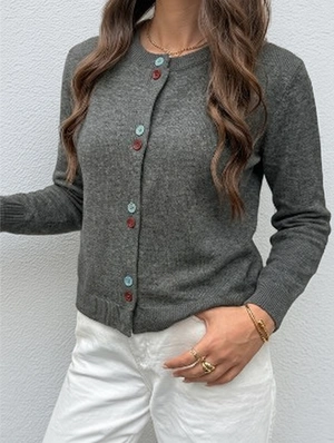 Solid Color Casual Single Breasted T-shirts