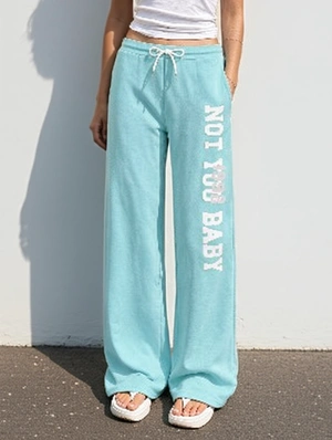 Chic Letter Low Waist Wide Leg Pants