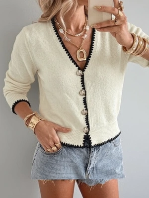 V Neck Long Sleeve Cardigan