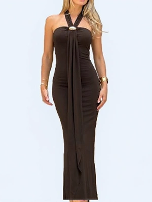 Halter Scarf Bodycon Maxi Dress